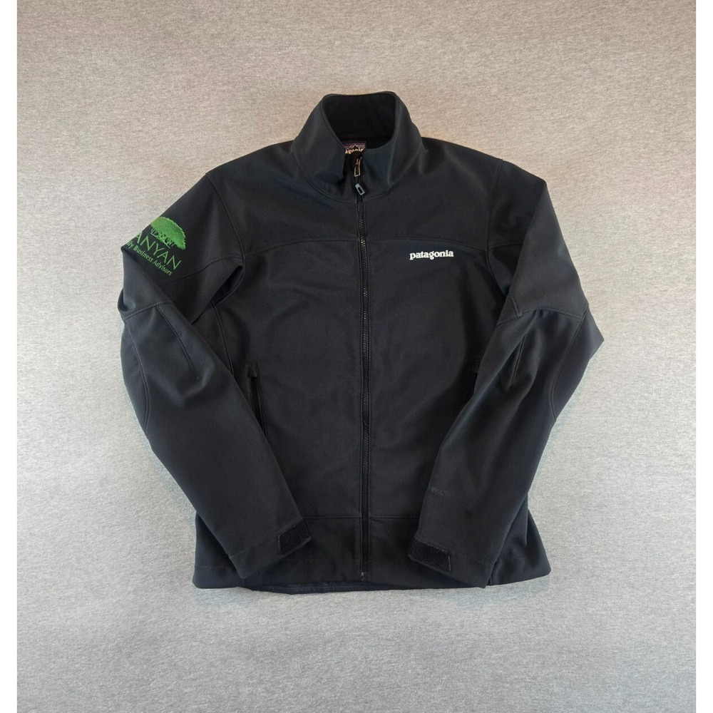 Patagonia Soft Shell Jacket Womens‎ M Black Full Zip Polartec Hiking Gorpcore